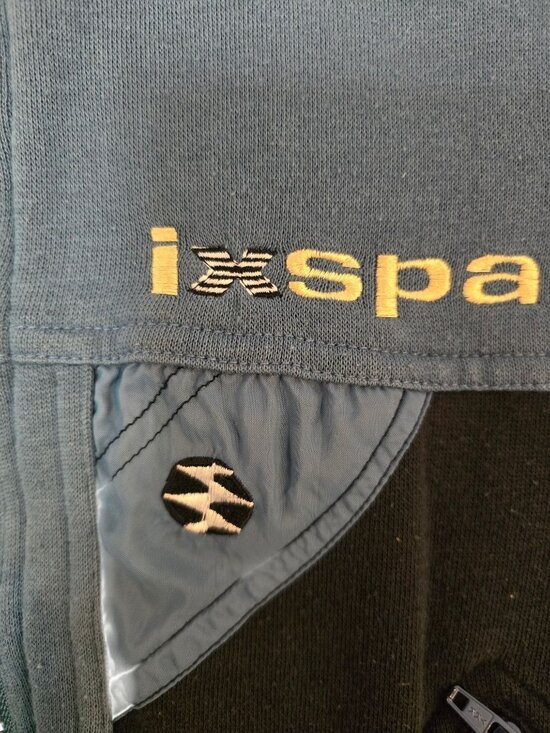 Vintage Ixspa Blue & Black Full Zip Jacket Lion Embroidery Mens Size L - Picture 6 of 12